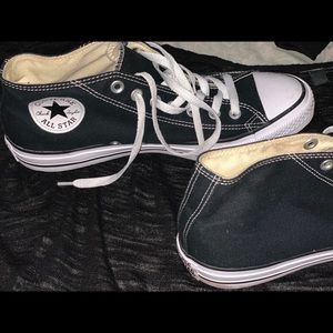 Black 3/4 height converse